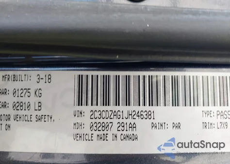 2018 Dodge Challenger Sxt z USA, uszkodzony, nr VIN 2C3CDZAG1JH246381